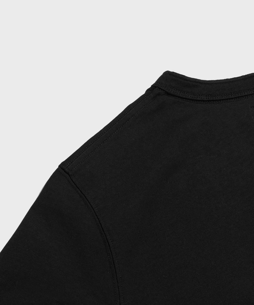 Ledeutoneido Vintage Cotton Short Sleeve Henley Tee Black