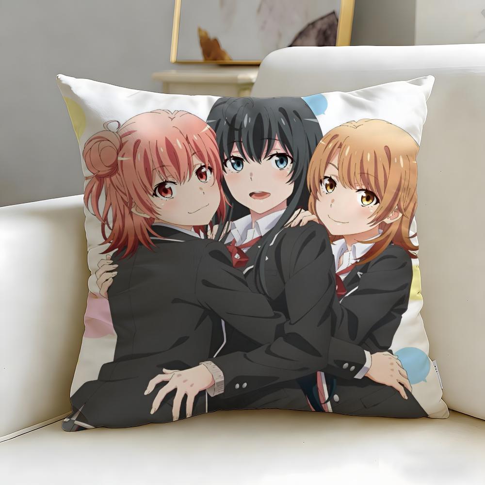 anime My Teen Romantic Comedy SNAFU Cushion Cover Soft & Easy-Wash Pillow Case – Versatile for Couch, Bed, Travel and Office