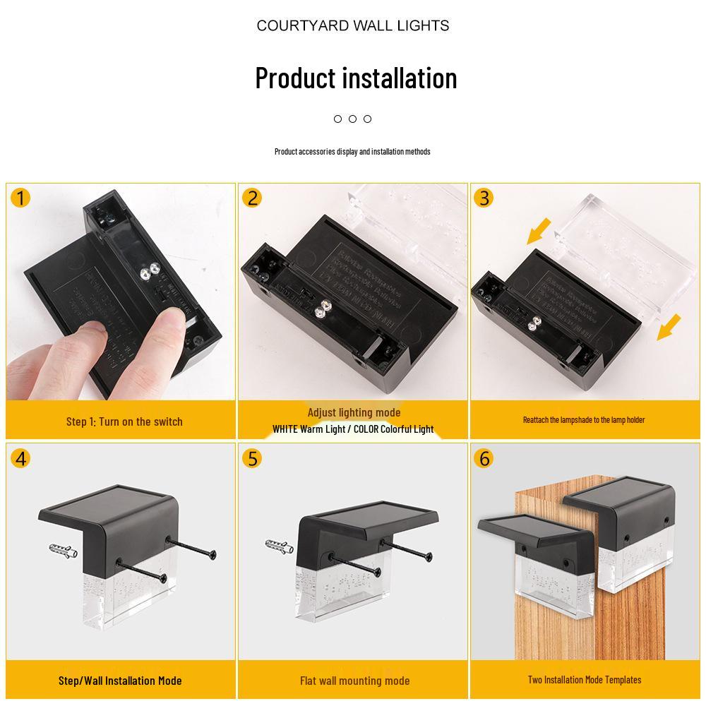 Outdoor Solar Step & Railing Light: Decorative LED for Garden, Ladder, Fence & Wall