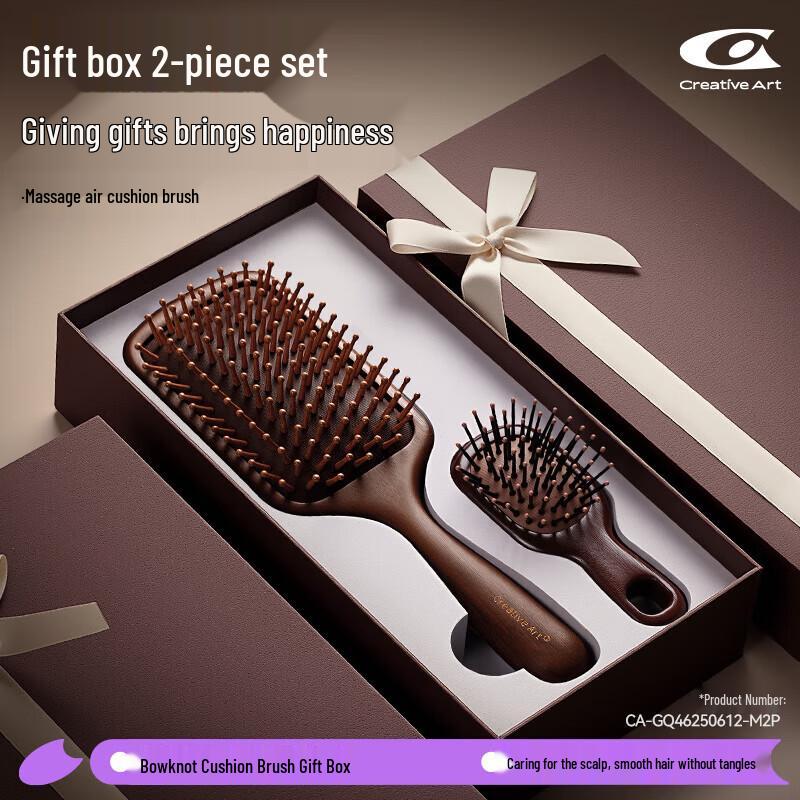 Creative Art Bow-knot Gift Box Air Cushion Comb Set