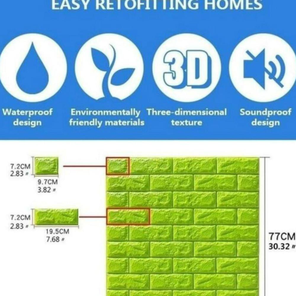 70 * 77 cm 10/20 Stück 3D-Schaumaufkleber Nachahmung Ziegel Schlafzimmer wasserdichte Tapete