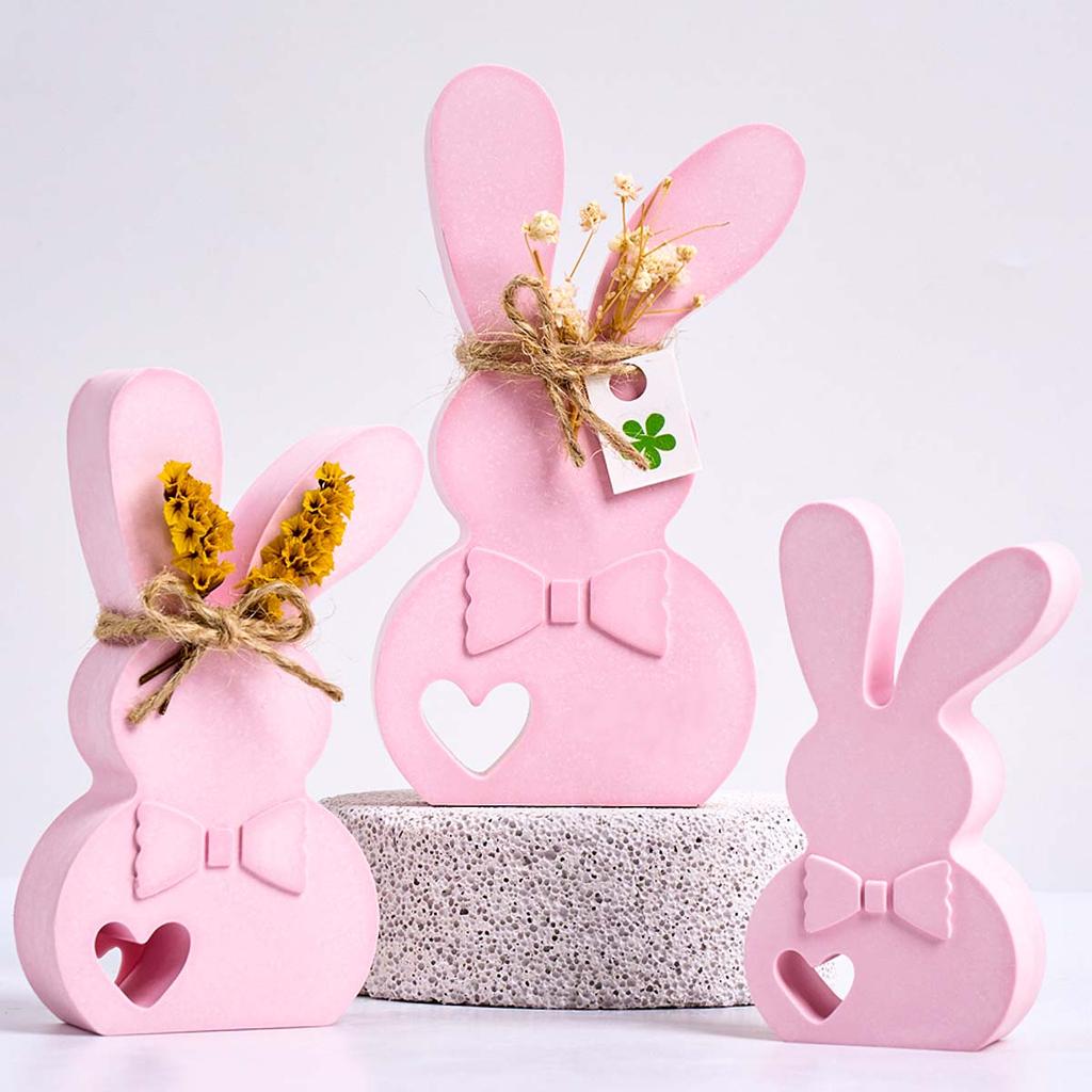 3D Heart Rabbit Silicone Mold DIY Easter Bunny Ornaments Crafts Making Aromath Soap Plaster Resin Casting Molds Home Dec Supplie