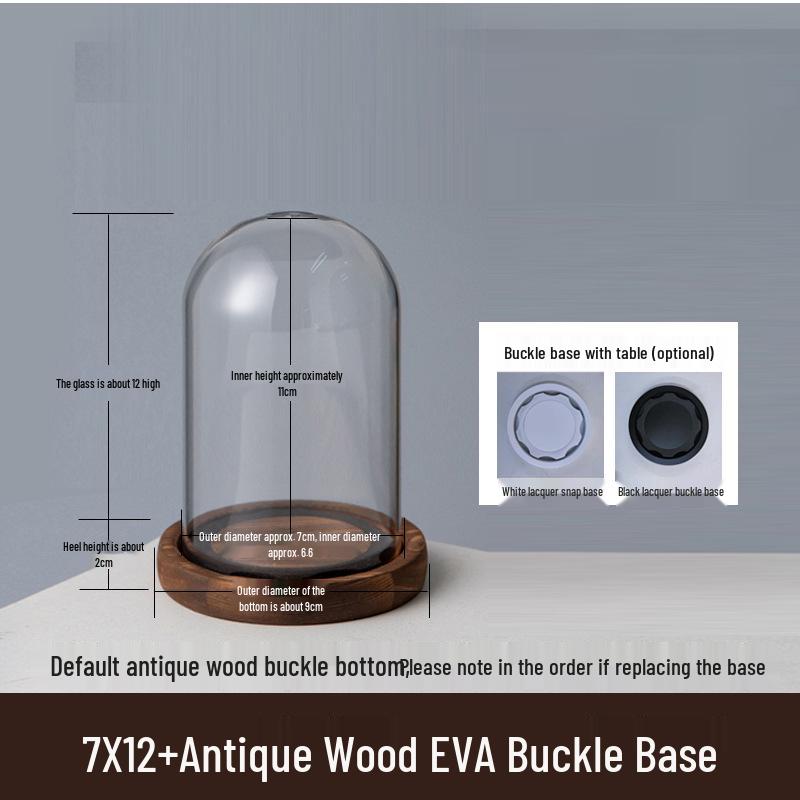 Eternal Flower Glass Dome Ornament: Doll Blind Box Figure, Anti-shedding Antique Base, Dustproof EVA Buckle