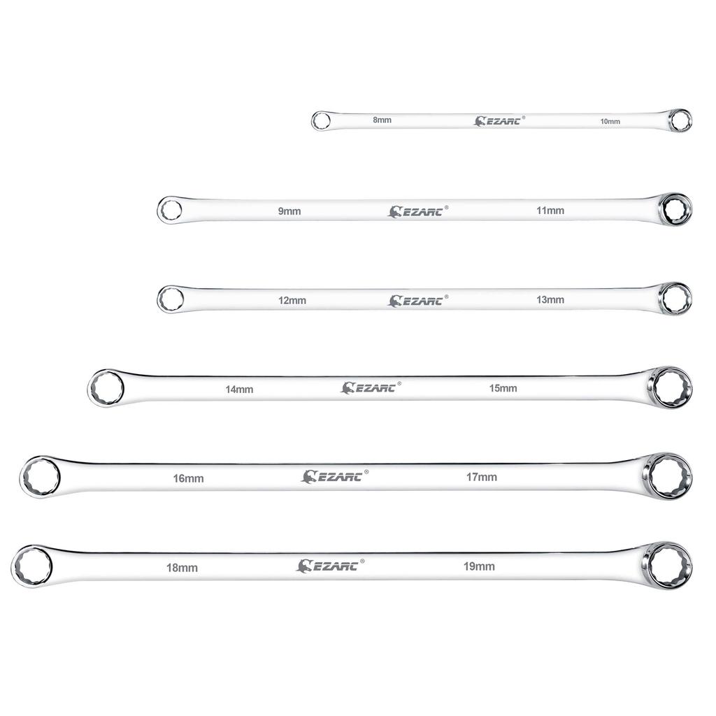 EZARC Super Long Straight Glasses Wrench Mirror Set of Storage Bag Included Set, Finish, Millimeter, 6,