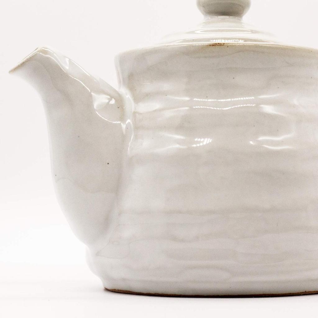 Mino Ware Pot, Approx. 530ml, White Glaze, Rokubei, Made in Japan, 500-11