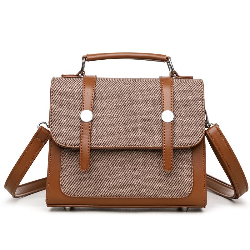 

2025 Новая Мода Сумка в Стиле Колледжа Женская Зарубежная Универсальная Женская Сумка Премиальная Текстурированная Сумка Через Плечо Кроссбоди 20.5*17*9 коричневый