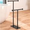Stainless Metal Towel Rack with No Drill Washroom stand Rectangular Base Sturdy for Bathtub