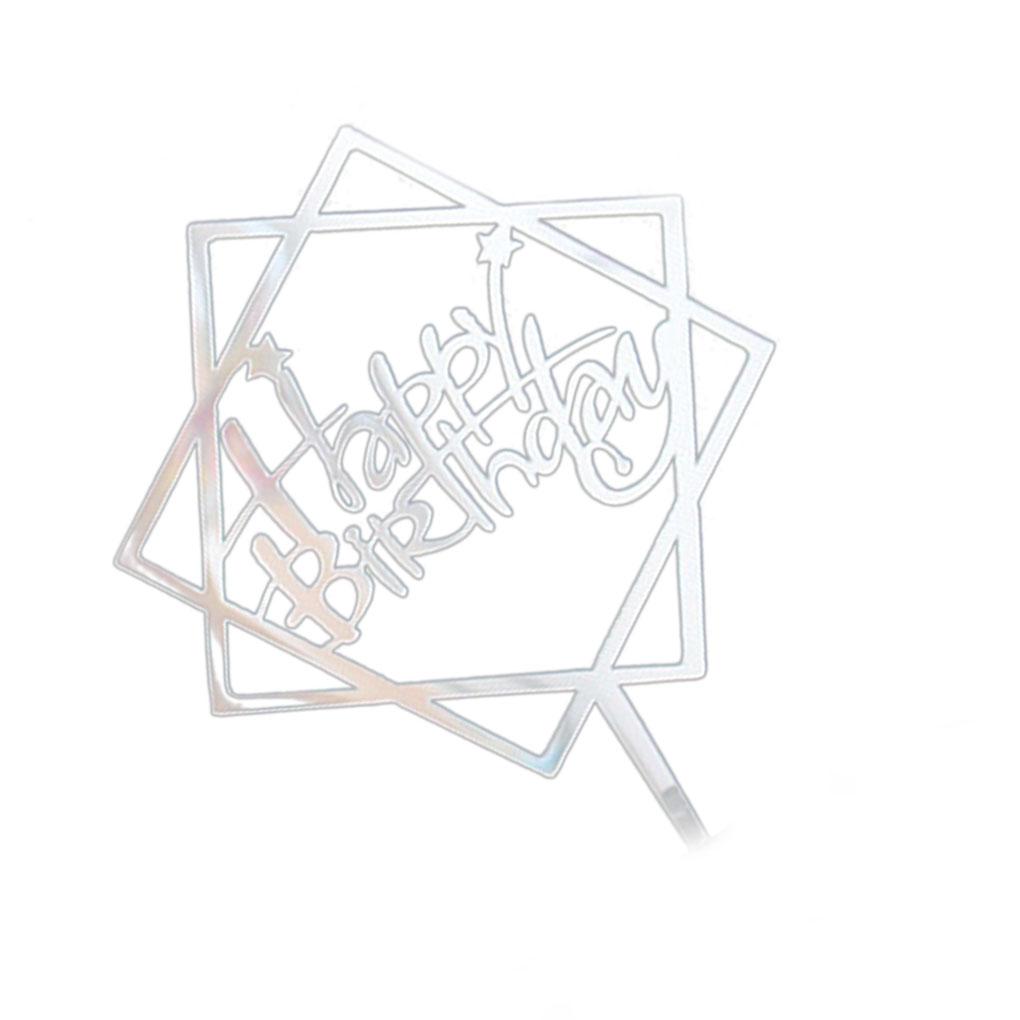 Doppelschichtiger quadratischer Sternkuchen Acryl-Topper DIY Cupcake-Stiel Geburtstagsparty Dessertdekoration