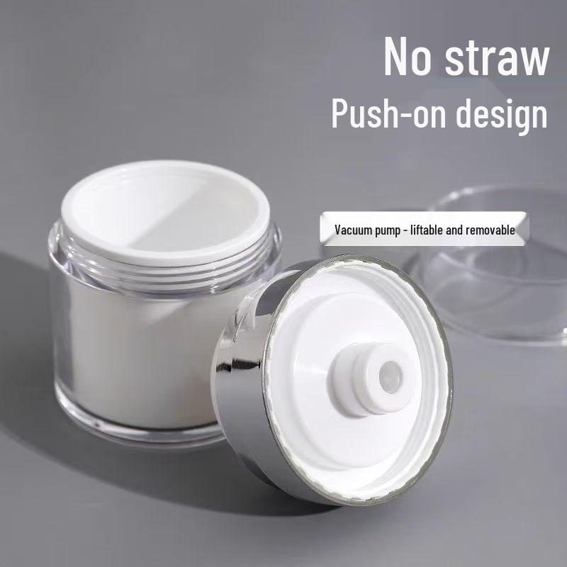 Silver 15ml50ml Acrylic Vacuum White Pump Bottle For Cream And Lotion