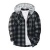 Hooded plaid shirt men's 2026 autumn original plaid hooded shirt men's casual shirt