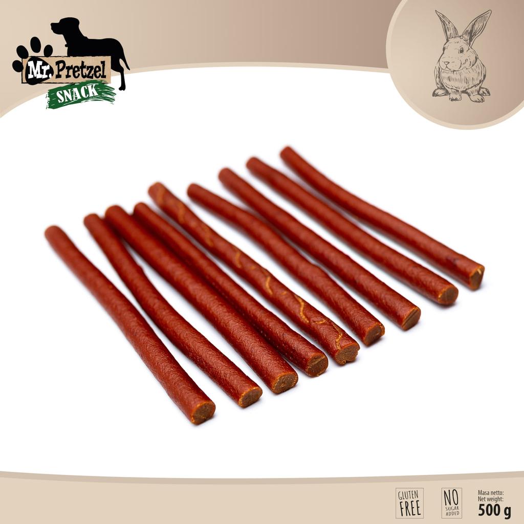 Przysmak, Przekąska Dla Psa Miękkie Paluszki Z Królika (90%) Mr.pretzel 500G