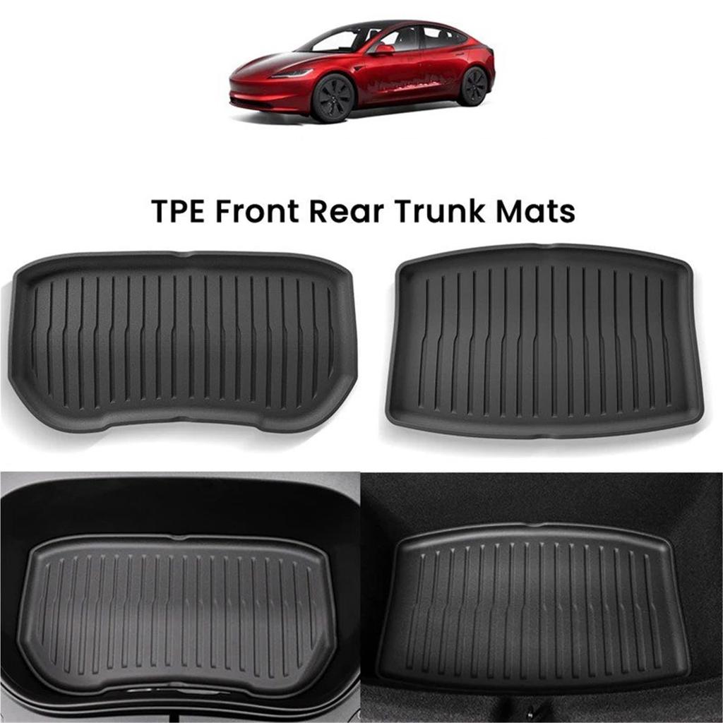 Car Trunk Mat for Tesla Model 3+ Highland 2024 Front Rear Trunk Mat TPE