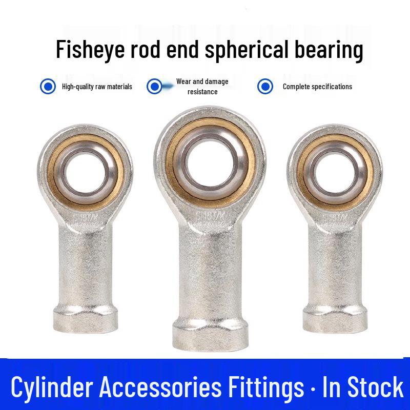 SI SA Rod End: Cylindrical Fisheye Joint with Radial Spherical Female/Male Threads for Connecting and Tie Rods