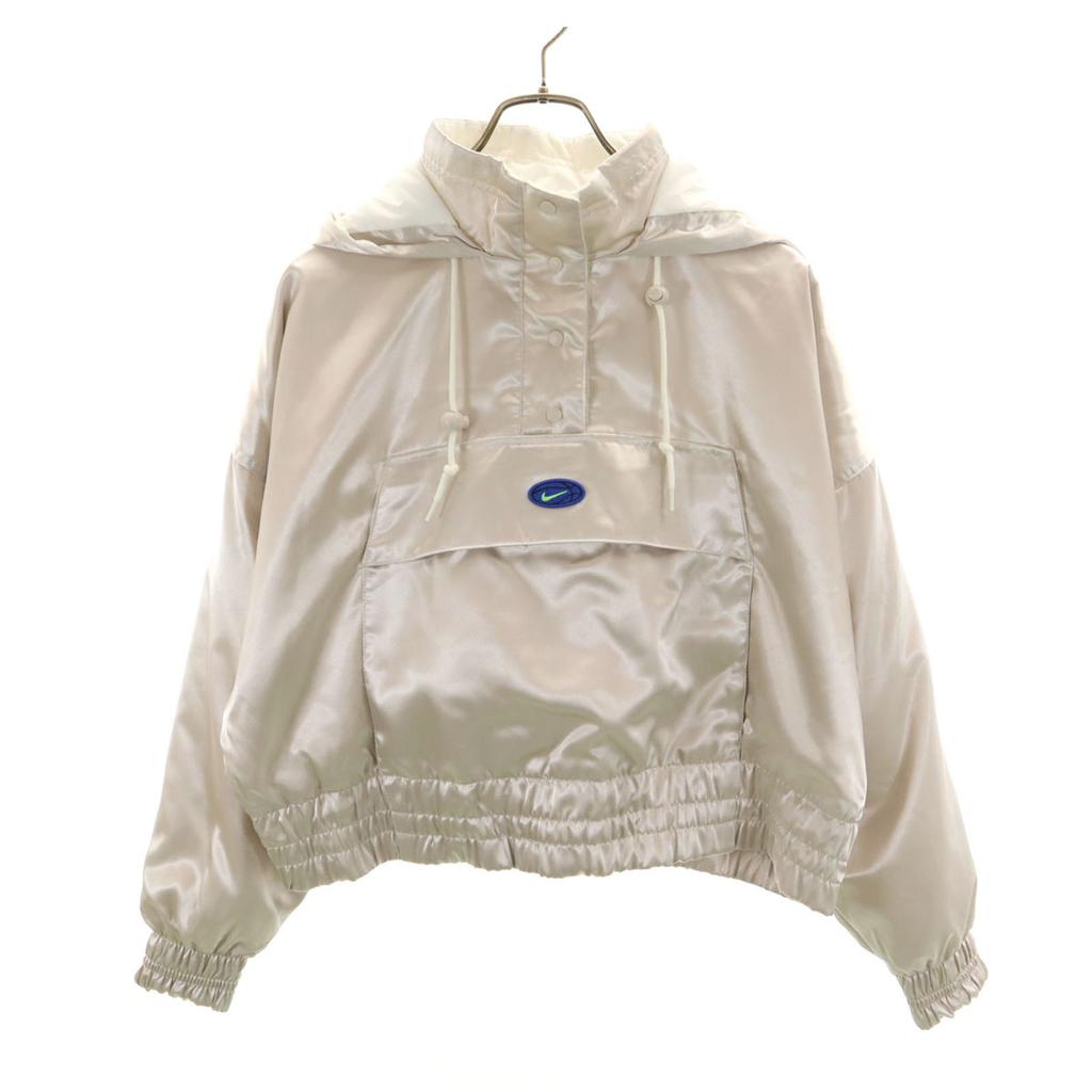Nike Back Logo Woven Anorak Parker M Ivory Jackets, Pullovers, Hoodies Women Used
