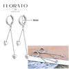 FLORATO 925 Silver Earrings Chain Tassel Pendant Earrings Zircon Silver Earrings for Women Trend Luxury Wedding Jewelry