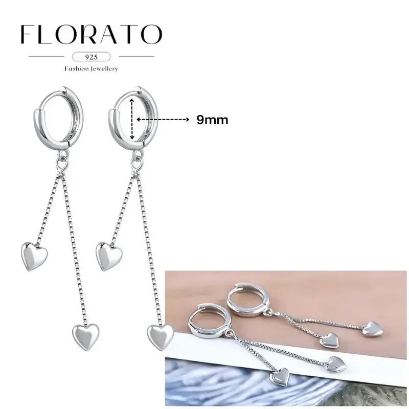 FLORATO 925 Silver Earrings Chain Tassel Pendant Earrings Zircon Silver Earrings for Women Trend Luxury Wedding Jewelry