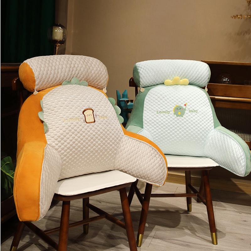 Ice Bean Cartoon Bedside Cushion: Soft Lumbar Support Pillow for Reading and Lounging