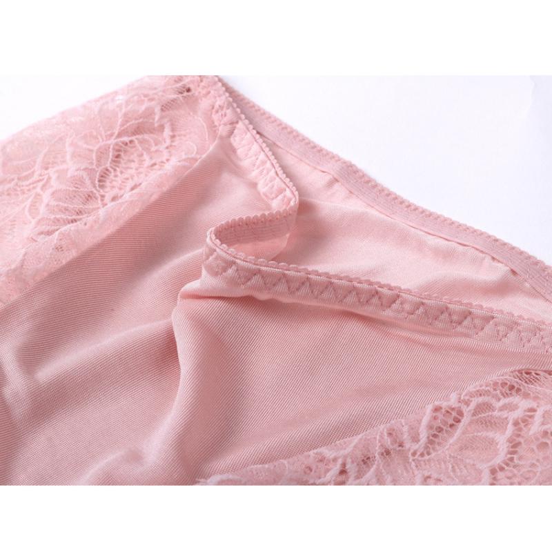 1 Pc Low Waist Sexy Lace Triangle Briefs Silky Smooth and High Elasticity Silk Home Underwear Briefs