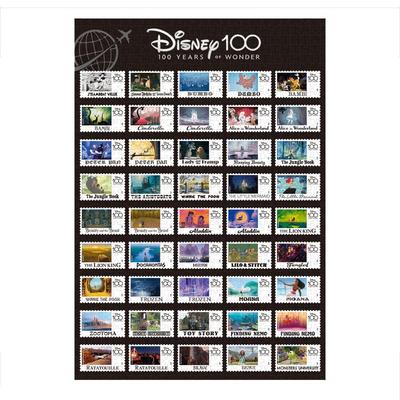 Tenyo 1000-bitars pussel Disney Disney100 Världsfrimärken Levereras med lim och spatel Servicekort medföljer [Tillverkad i Japan] (51x73,5 cm) D-1000-012