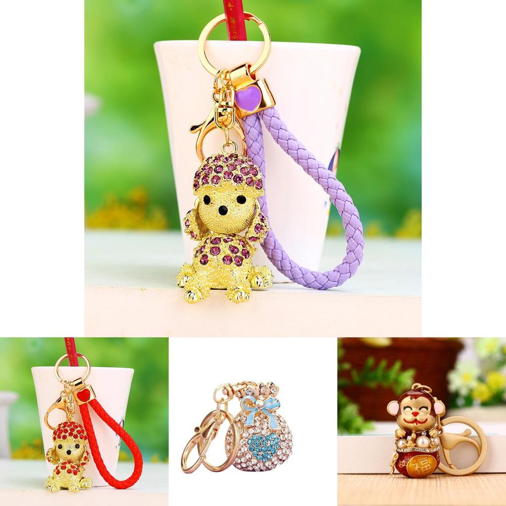 Shiny Creative Metal Monkey Keychain For Women With Glittering Design Perfect For Gifts