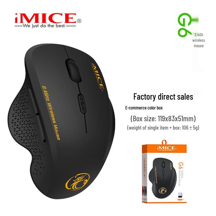 Ergonomic Wireless 6-Button Gaming & Office Mouse - Model G6