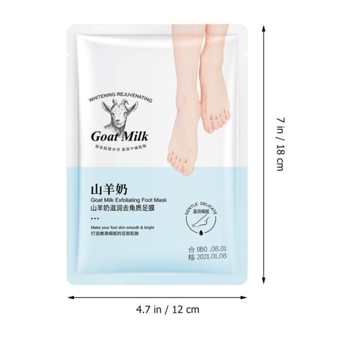 3 paires de masques exfoliants pour les pieds au lait de chèvre