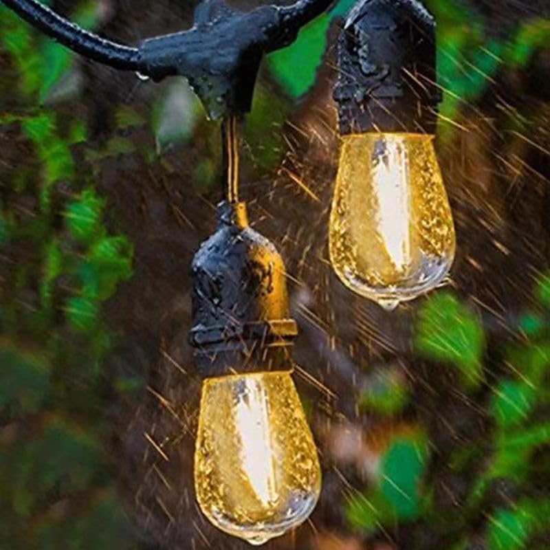 

10M Outdoor String Light E26 Supports up to Rainproof Outdoor Garden Electric Shopping Extension Bulbs Included 15 Lights 16 Bulbs Cord, Rainproof,