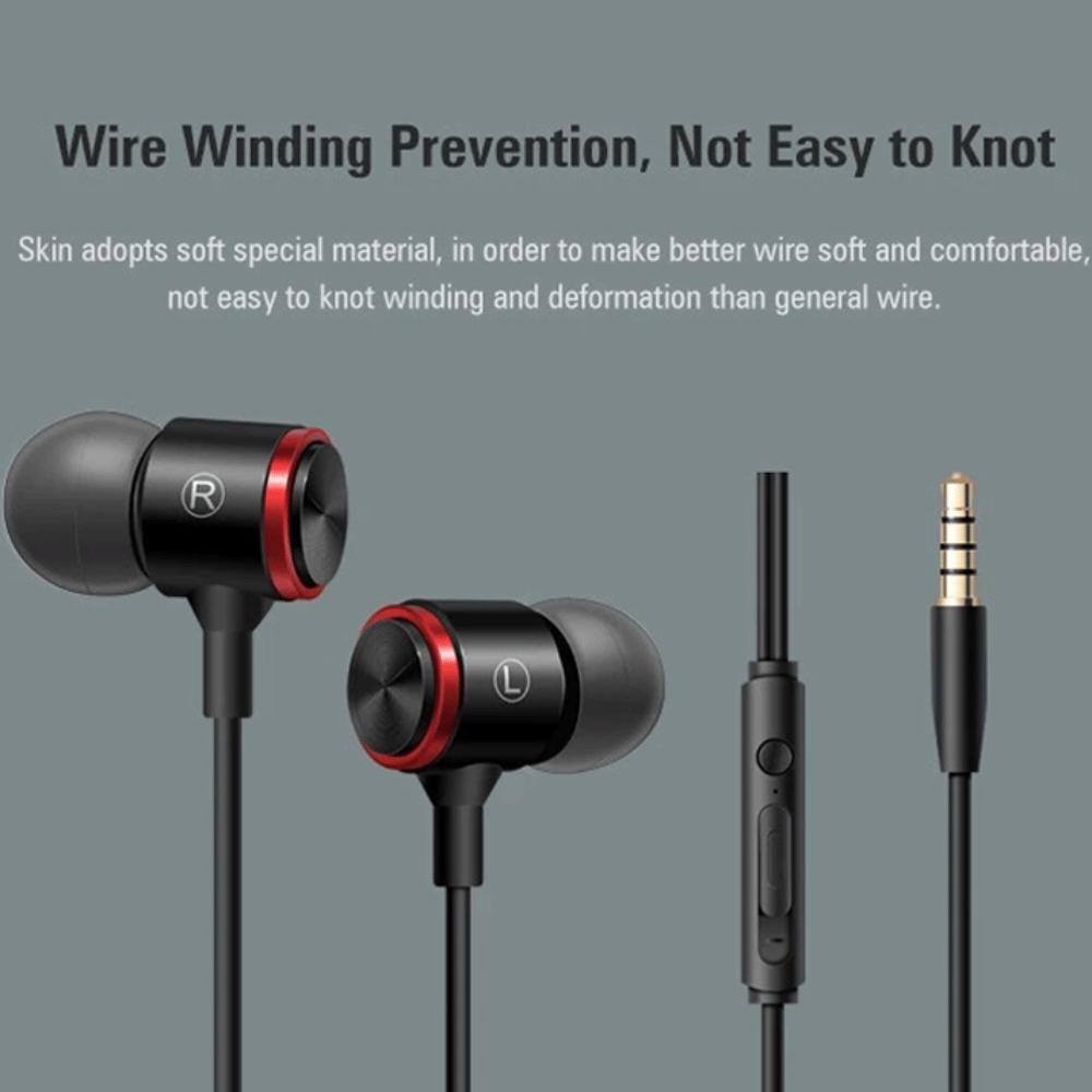 3.5mm Wired Earphone HiFi Stereo Wired Headset Stereo Wired Earbuds in Ear Earphones Running