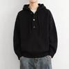 Men's Autumn/Winter Loose Hooded Pullover - Solid Color Knit Sweater