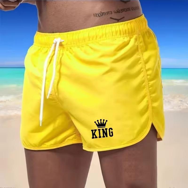 Summer Men's Beach Shorts Men's Three Quarter Shorts Beach Sports Quick Drying Casual Pants