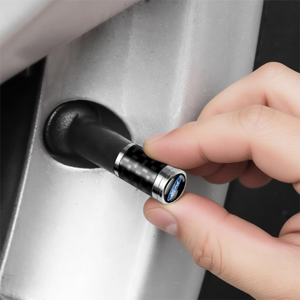 Carbon Fiber Car Wheel Tire Valve Cap Tyre Rim Stem Cover Accessories For Ford Ranger S-Max Focus Galaxy Mondeo Transit Tourneo