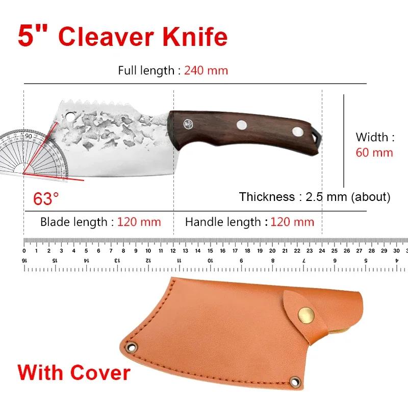 

Деревянная ручка универсальный нож шеф-повара нарезка рыбы фрукты стейк нож топор мясо барбекю кухонные ножи ручной ковки нож для обвалки мяса