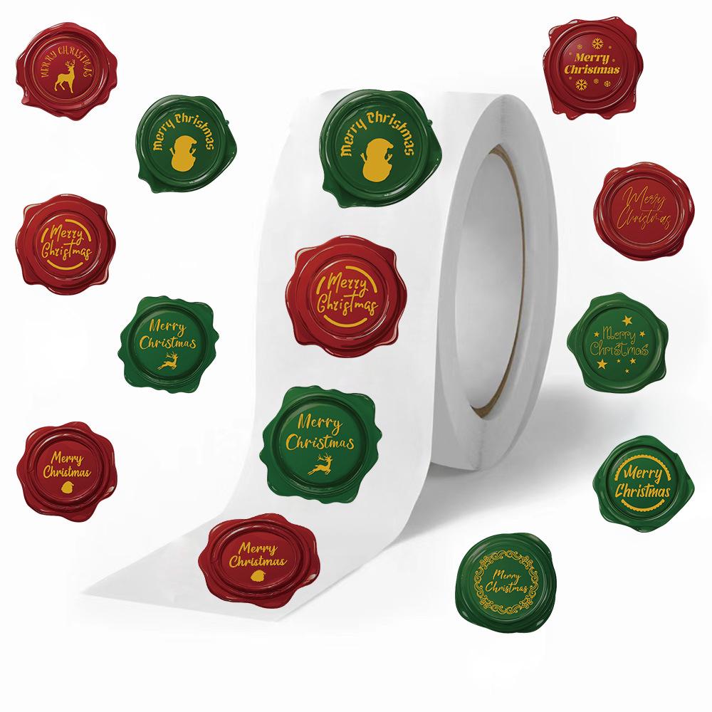 500 Sheets/Roll Christmas Seal Sticker Tape for Envelopes - Decorative Material