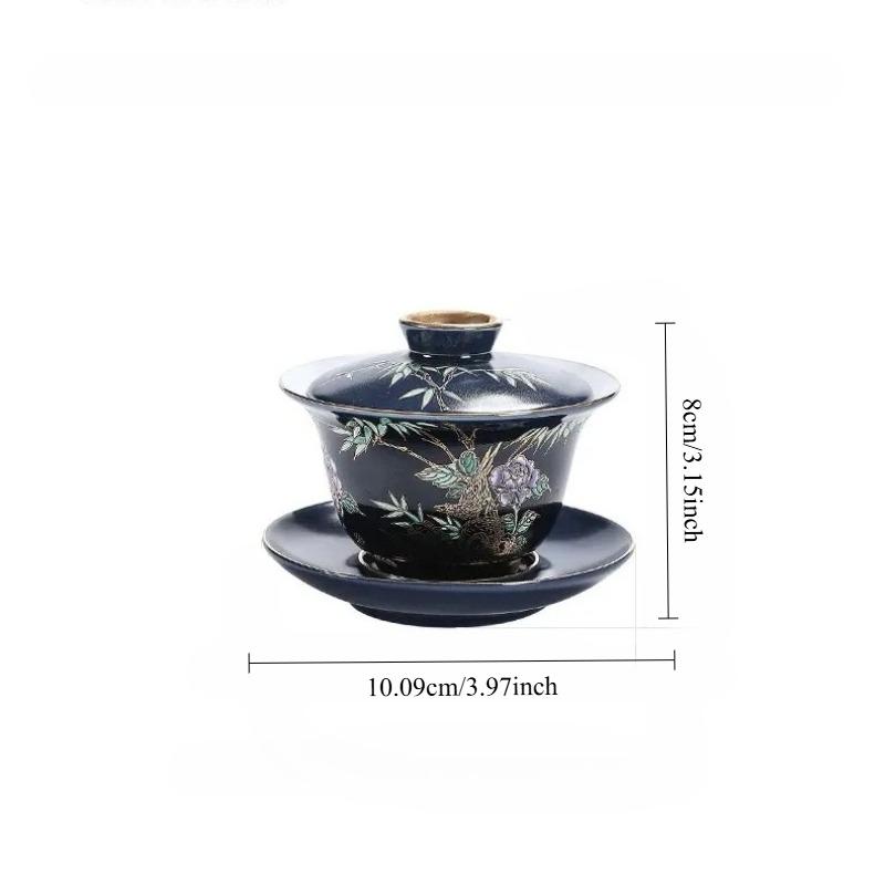 Keramický šálek na čaj se zlatým okrajem Čínský mistrovský šálek Kung Fu Kreativní dárková sada 6 kusů Jedinečné stylové čajové doplňky