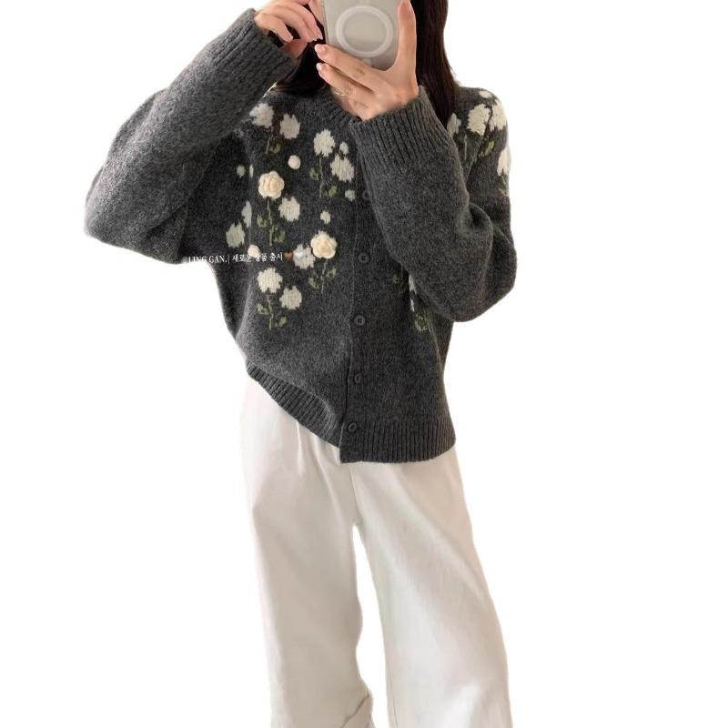 New Autumn Clothes College Style Women's Top Cardigan Sweater Women's Loose Autumn and Winter Knitted Jacket