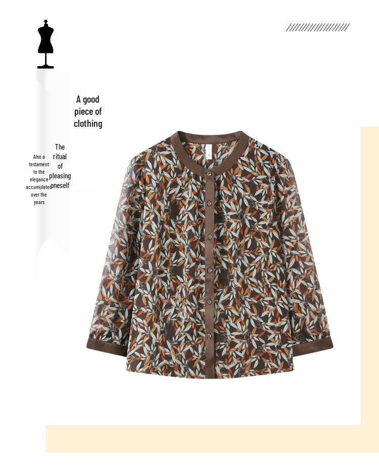 Mom's Summer Chiffon Top: Stylish, Loose, and Slimming for Middle-aged & Elderly Women