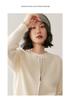 Women's Cashmere Round Neck Zipper Cardigan - Autumn/Winter Collection: Thick, Solid Color, Short, Loose Knit