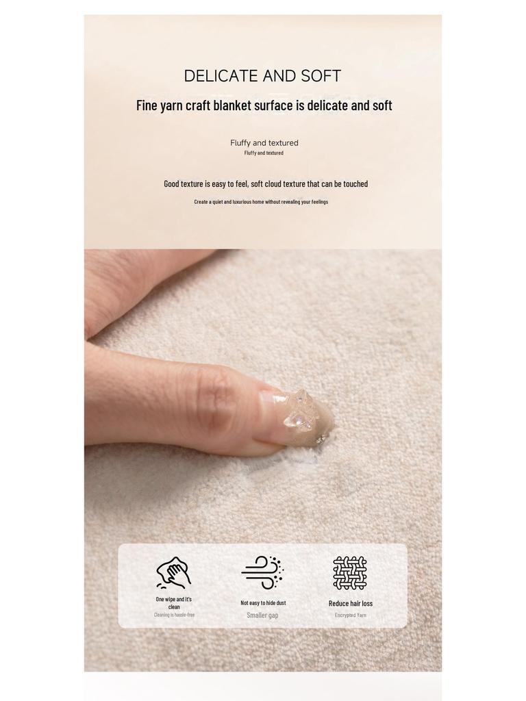 2024 Italian Minimalist Waterproof Carpet: Dirt-Resistant, Easy-Care Luxury for Living Room or Bedroom