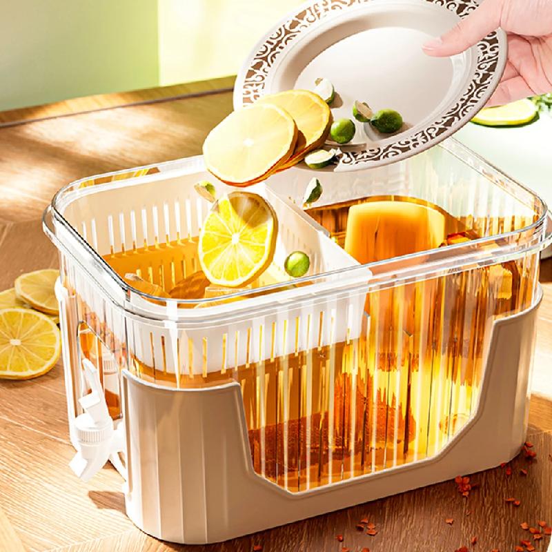 Large Capacity Cold Kettle Detachable Base Portable Juice Jug Cold Water Kettle with Faucet Refrigerator Ice Drink Dispenser