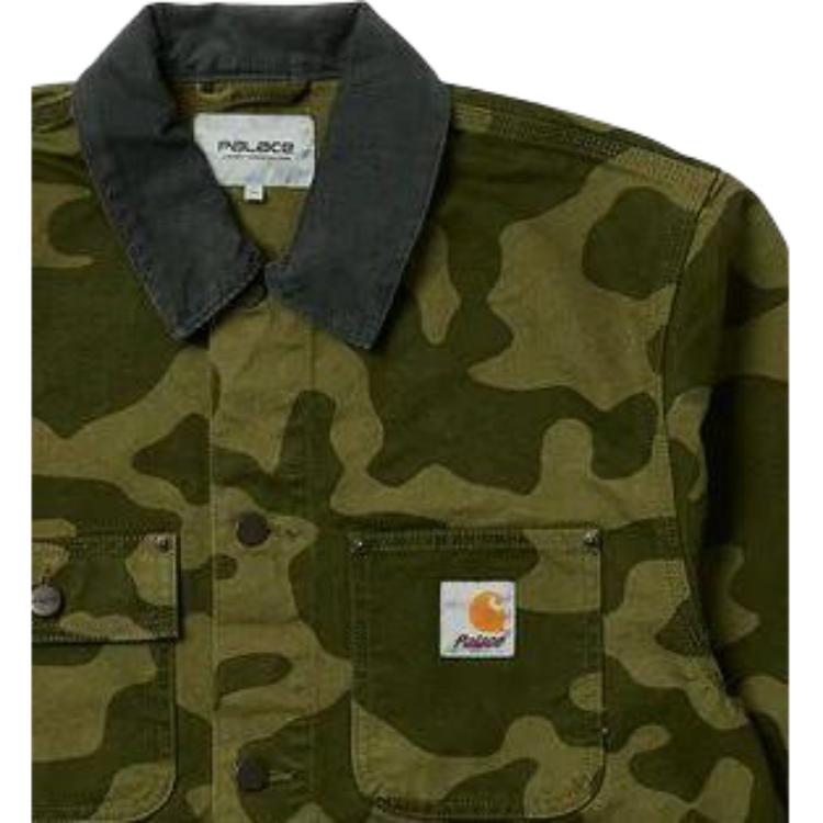 Palace X Carhartt WIP Fall/Winter 2023 Co-Branded Series Classic Camouflage Multi-Pocket Logo Embroidery Patchwork Utility Bomber Jacket I032716