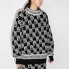 WE11DONE All Over Logo Jumper Black Unisex Tops WD-KO3-21-602-U-BK