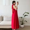 European and American Women's Clothing Spring and Summer Backless Neck Collar Sleeveless Long Dress Waist and Hip Temperament Dress