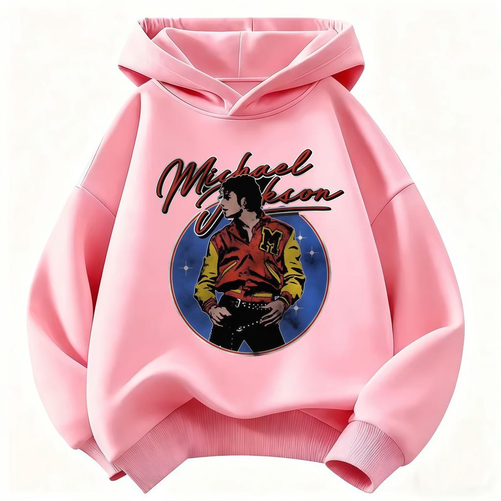 Felpa con cappuccio per bambini Michael Jackson Who's Bad Stampa ritratto album Pullover Bambini Ragazzi Ragazze Moda Felpa casual