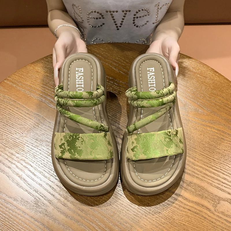 Design Sandales Femme Bout Ouvert Été Mode Bande Étroite Chaussures de Soirée Plateforme Talon Compensé Dames Sangle Cheville Gladiator Sandales