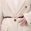 Dame Skinny Tynt Belte Par Spennedesign Midjeinnstrammer Midjebelte med Gullspenne Justerbar Lengde Imitert Skinnbelte Klestilbehør