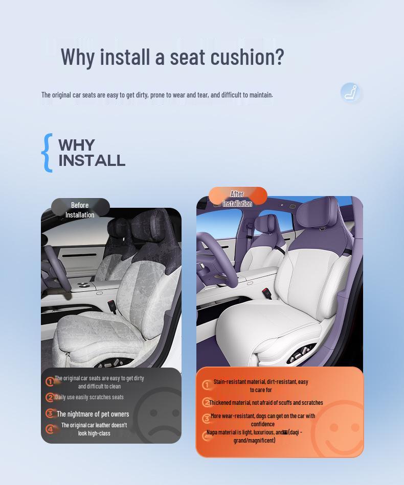 Universal Breathable Seat Cushion for Avatr 06 - Four Seasons Car Rear Seat Cover