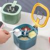 A 4-In-1 Large Capacity Seasoning Box with a Lid And Spoons Comes with Four Spoons for In The Home Kitchen for Salt Containers