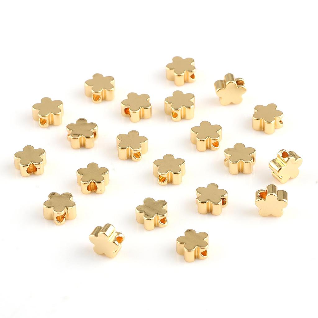 10pcs Copper Beads Charms Cross Heart Star Moon Beads Plated Crafts Color Retention Beads for Jewelry Making Diy Bracelet Necklace
