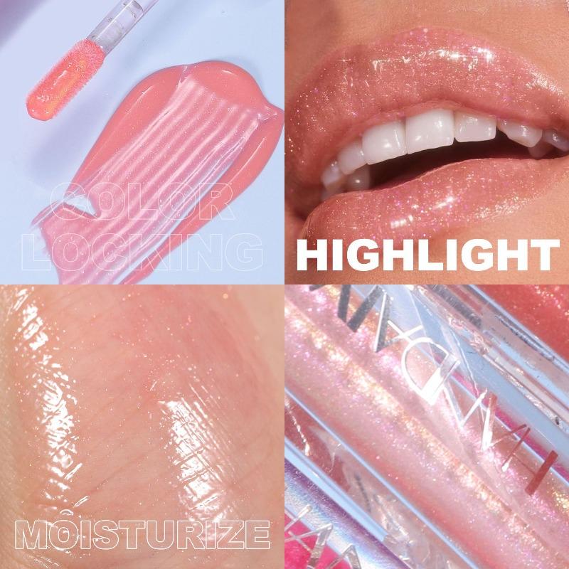Pearl Lip Gloss - Moisturizing and Shimmering Color Lip Coating - Transparent and Hydrating - Easy To Apply