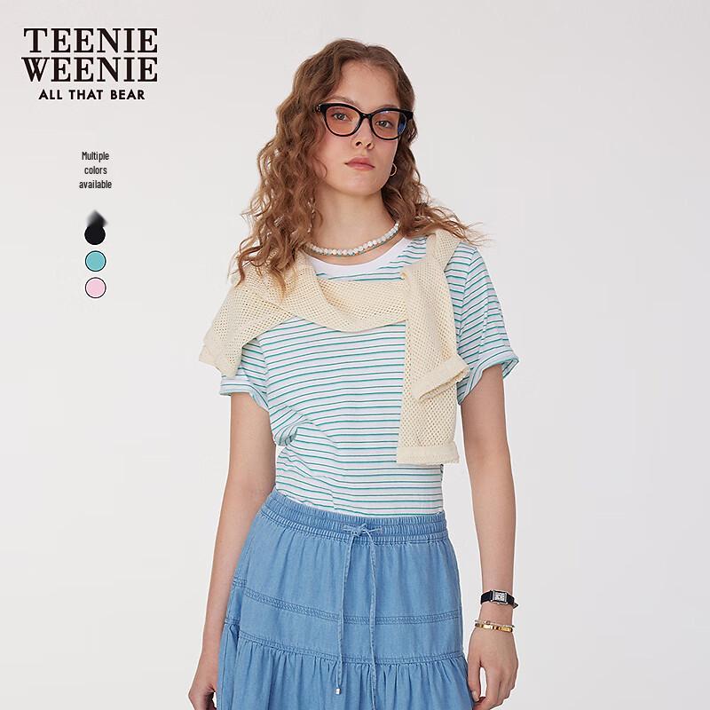 Teenie Weenie Bear Women s Striped Round Neck T-shirt L